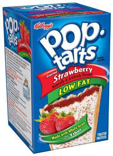 How much fat is in toaster pastries, kellogg, kellogg's low fat pop tarts, frosted strawberry - calories, carbs, nutrition
