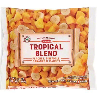 How much fat is in tropical fruit blend - calories, carbs, nutrition