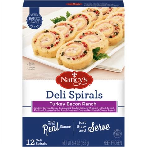 How much fat is in turkey bacon ranch deli spirals - calories, carbs, nutrition