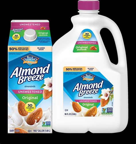 How much fat is in unsweetened almond breeze almond milk - vanilla - calories, carbs, nutrition