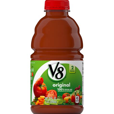 How much fat is in v-8 vegetable juice, 115 oz - calories, carbs, nutrition