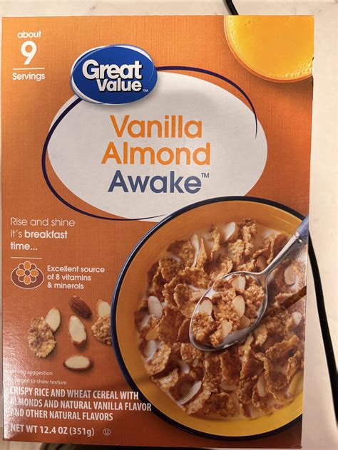 How much fat is in vanilla almond awake - calories, carbs, nutrition