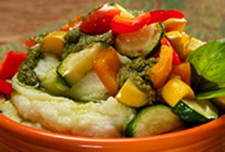 How much fat is in vegetable pesto mashed potato bowl (1) - calories, carbs, nutrition