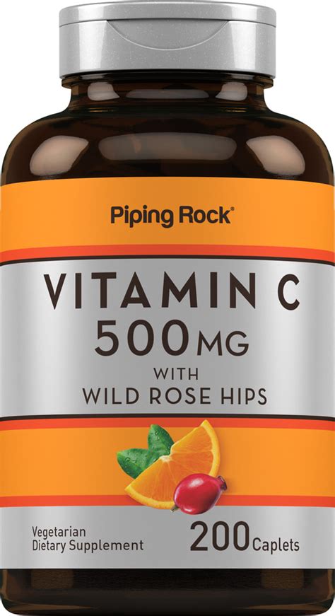 How much fat is in vitamin c with rose hips - 500 mg - calories, carbs, nutrition