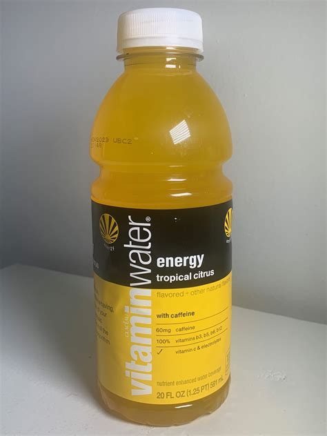 How much fat is in vitamin water - energy (tropical citrus) - calories, carbs, nutrition