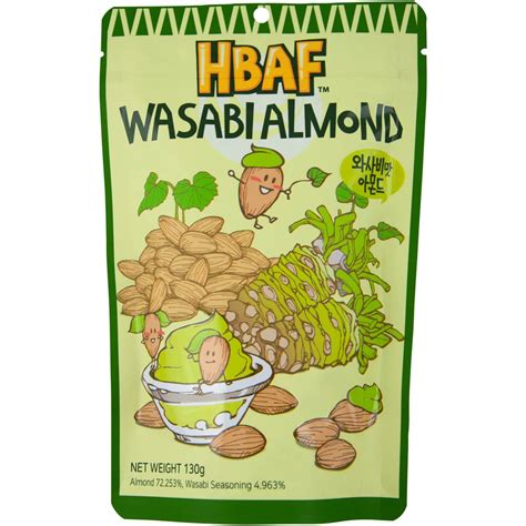 How much fat is in wasabi almonds - calories, carbs, nutrition