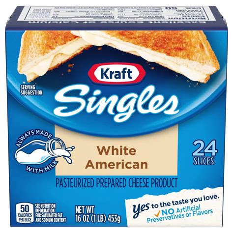 How much fat is in white american singles - calories, carbs, nutrition