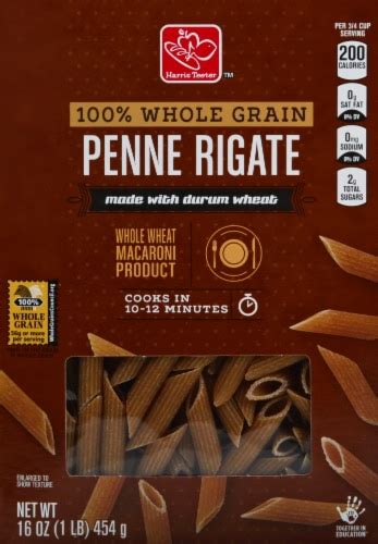 How much fat is in whole grain penne - calories, carbs, nutrition