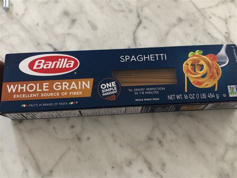 How much fat is in whole grain spaghetti - calories, carbs, nutrition