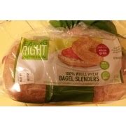 How much fat is in whole wheat bagel slenders - calories, carbs, nutrition