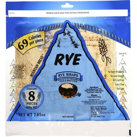 How much fat is in wraps rye - calories, carbs, nutrition
