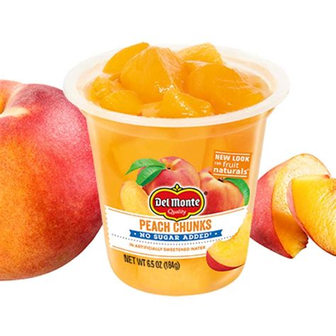 How much fat is in yellow cling peach chunks no sugar added - calories, carbs, nutrition