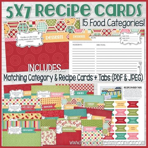 Organize Your Recipe Collection with Recipe Card Dividers Categorized by Type