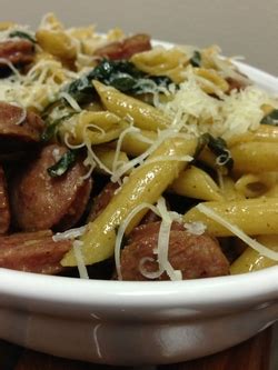 Penne with Chicken Mango Sausage and Spinach - A Delicious and Healthy Recipe