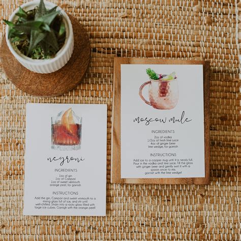What is a cocktail recipe card?