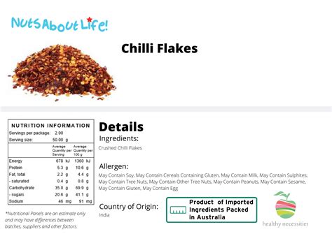 Accompaniment - Chilli Flakes - calories, carbs, nutrition