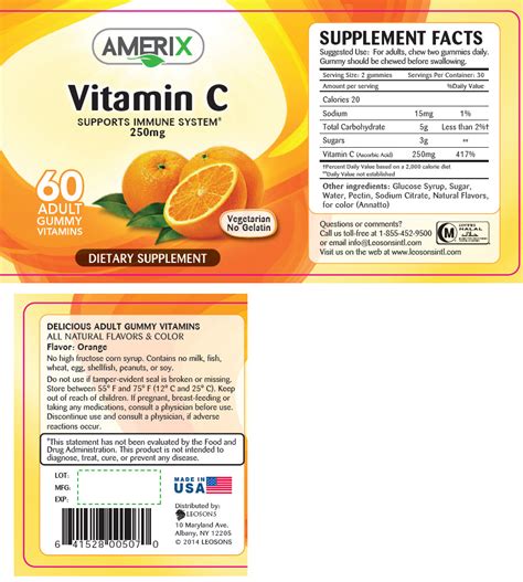 Active Vitamin C - calories, carbs, nutrition