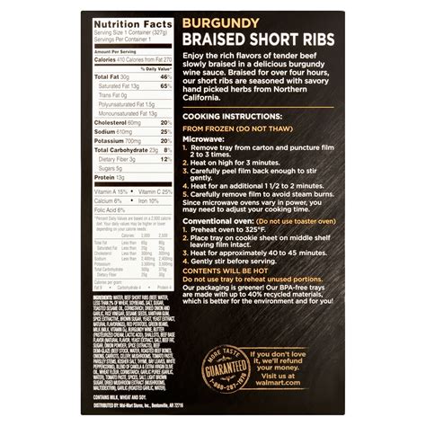 All Natural Braised Short Ribs - calories, carbs, nutrition