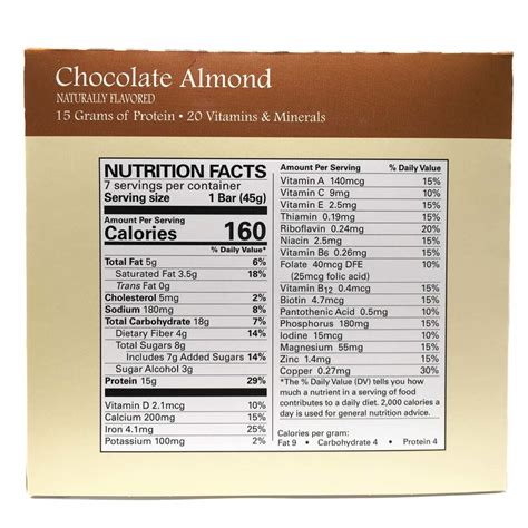 Almond Cocoa Harvest Bar - calories, carbs, nutrition