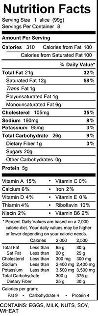 Apple Caramel Cheesecake - calories, carbs, nutrition