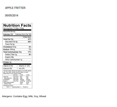 Apple Fritter Shakers - calories, carbs, nutrition