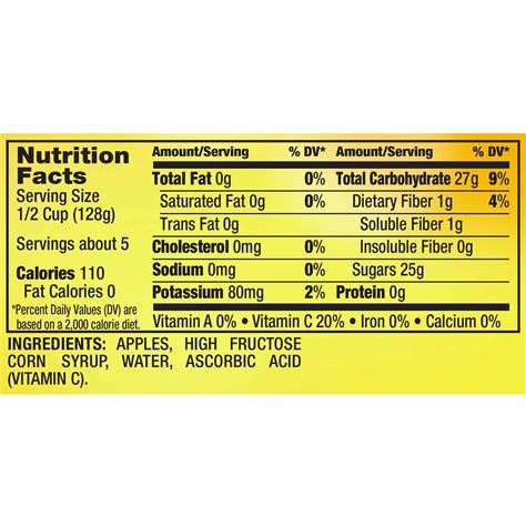 Applesauce - calories, carbs, nutrition