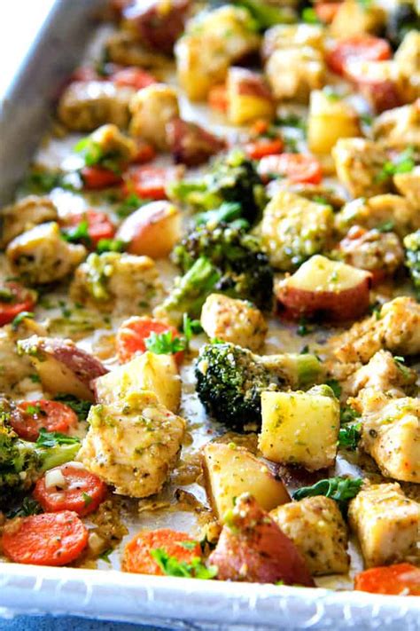 Artichoke Chicken, with Steamed Red Potatoes Broccoli Red Pepper Toss - calories, carbs, nutrition