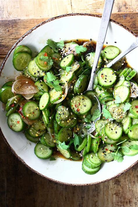 Asian Cucumber Salad with Wheat Roll and Fruit Salad - calories, carbs, nutrition