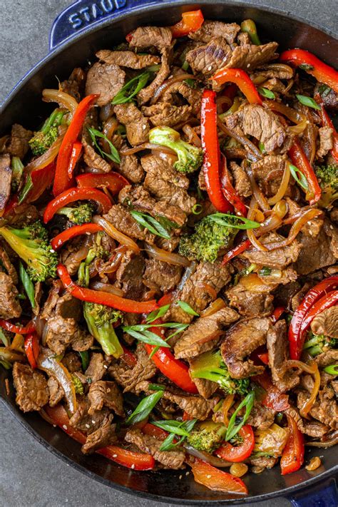 Asian Pepper Steak, Beef Strip Stir Fry - calories, carbs, nutrition