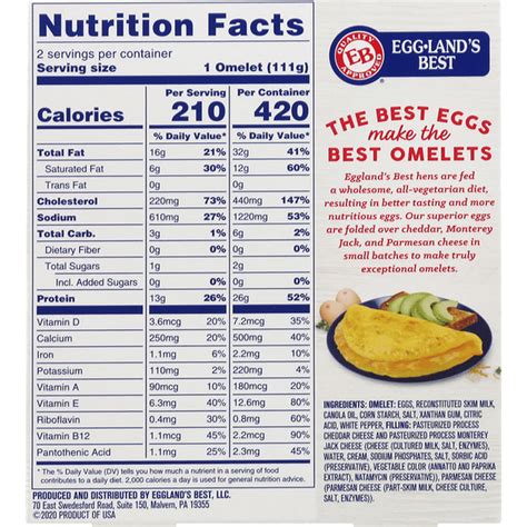 Assorted Omelets - calories, carbs, nutrition