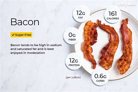 Bacon, 1 piece - calories, carbs, nutrition