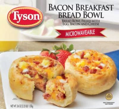 Bacon Breakfast Bread Bowl - calories, carbs, nutrition