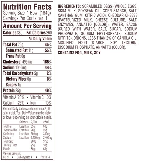 Bacon Scramble - calories, carbs, nutrition