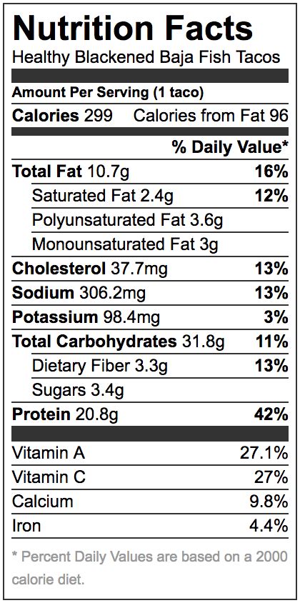 Baja Fish Taco - calories, carbs, nutrition