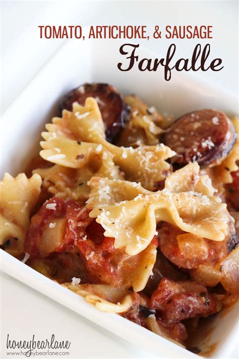 Baked Artichoke & Tomato Farfalle - calories, carbs, nutrition