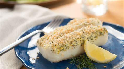 Baked Cod Dijonnaise, Yogurt Dill Sauce - calories, carbs, nutrition