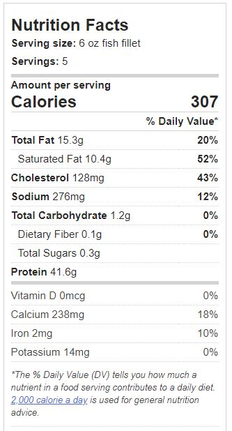 Baked Whitefish - calories, carbs, nutrition