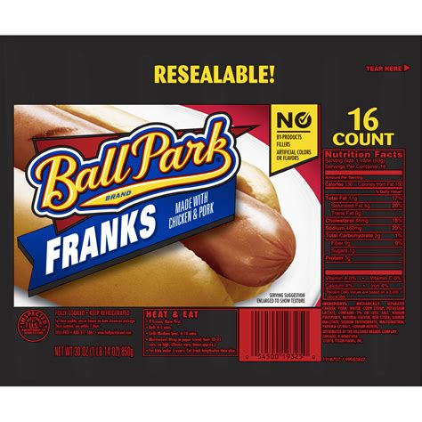 Ball Park Hot Dog - calories, carbs, nutrition