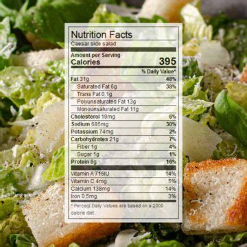 Balsamic Caesar Salad - calories, carbs, nutrition