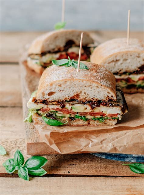 Balsamic Veggies and Pesto Ciabatta Sandwich - calories, carbs, nutrition