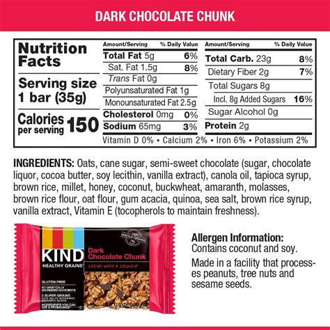 Banana Chocolate Granola Bars Cerner Kids - calories, carbs, nutrition