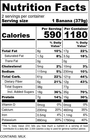 Bananas Foster Bars - calories, carbs, nutrition