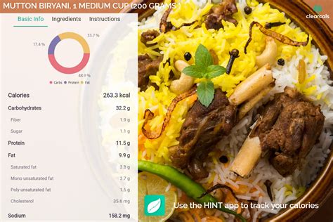 Basmati Vegetarian Biryani - calories, carbs, nutrition