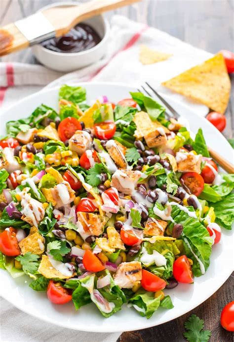 BBQ Chicken Salad with Herbed Ranch Dressing - calories, carbs, nutrition