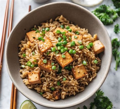 BBQ Tofu with Brown Rice e - calories, carbs, nutrition