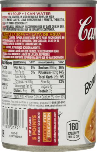 Bean with Bacon Soup - calories, carbs, nutrition
