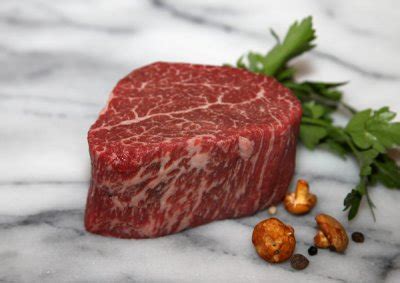 Beef, Australian, Wagyu, loin, tenderloin steak/roast, boneless, separable lean and fat, Aust. marble score 9, raw - calories, carbs, nutrition