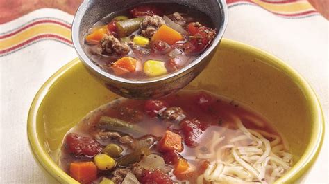 Beef 'n Veggie Soup with Mozzarella - calories, carbs, nutrition