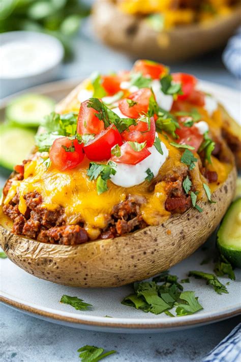 Beef Taco Baked Stuffed Potato (1) - calories, carbs, nutrition