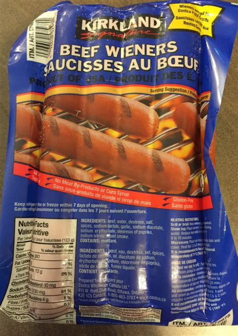 Beef Wiener - calories, carbs, nutrition